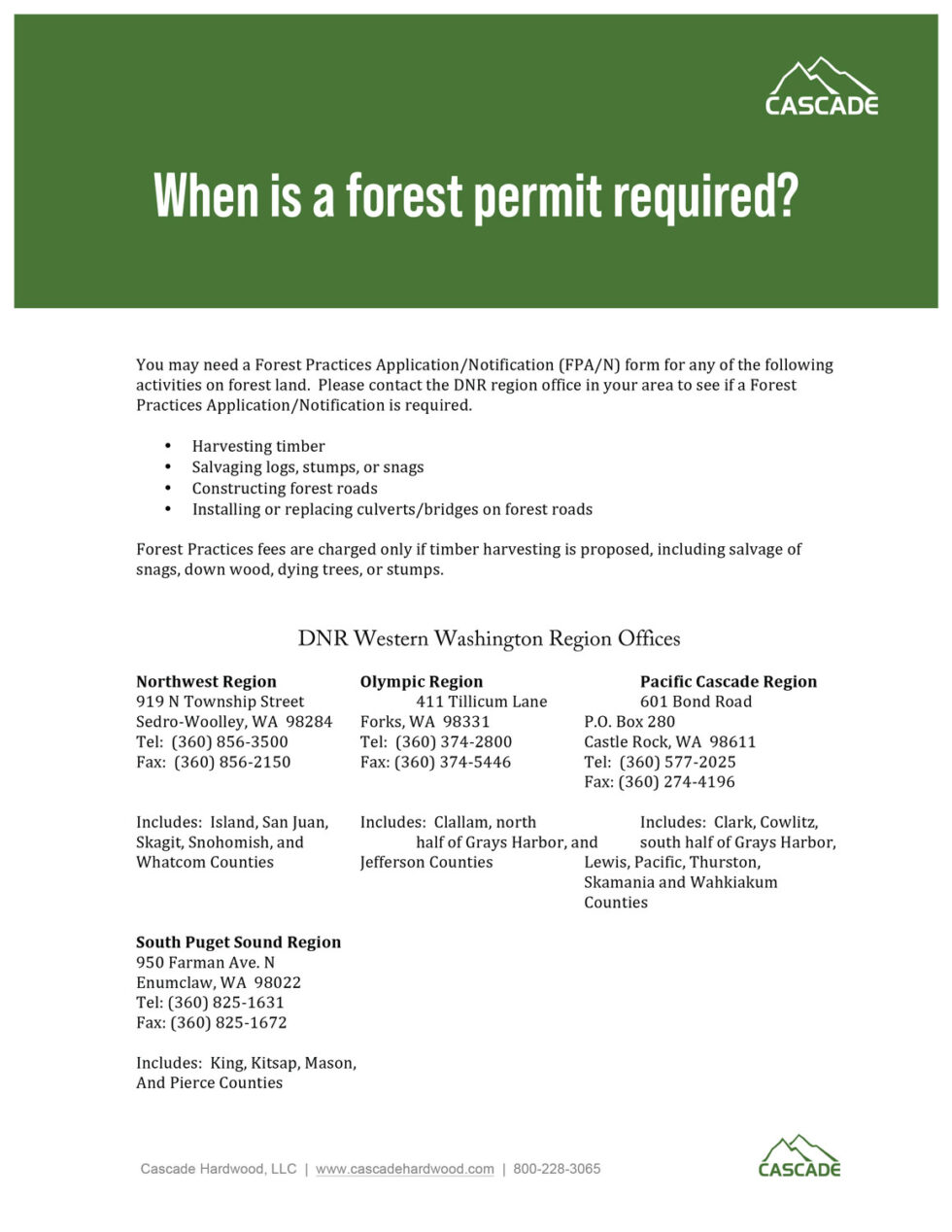 Product Sheets Cascade Hardwood
